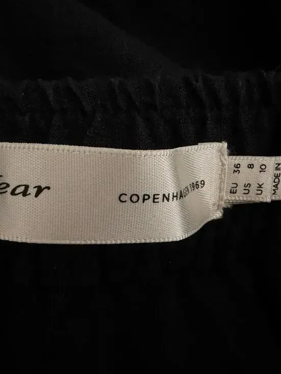 InWear US8 DrizaIW Culotte Women Medium Black Linen Wide Leg Drawstring Pants - Picture 4 of 6